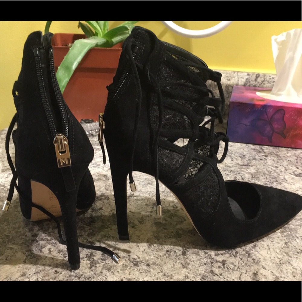 Marciano black suede high heels